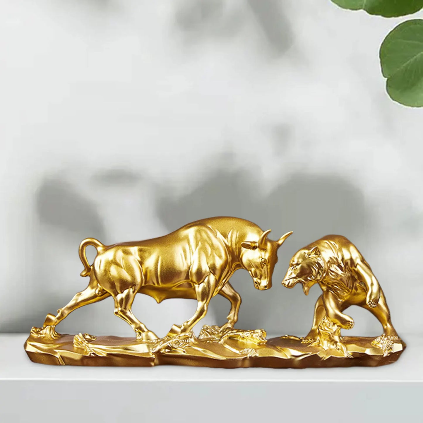 Feng Shui Bear and Bull Statue, Bull Figurine, Collection Cow Sculptures Animal