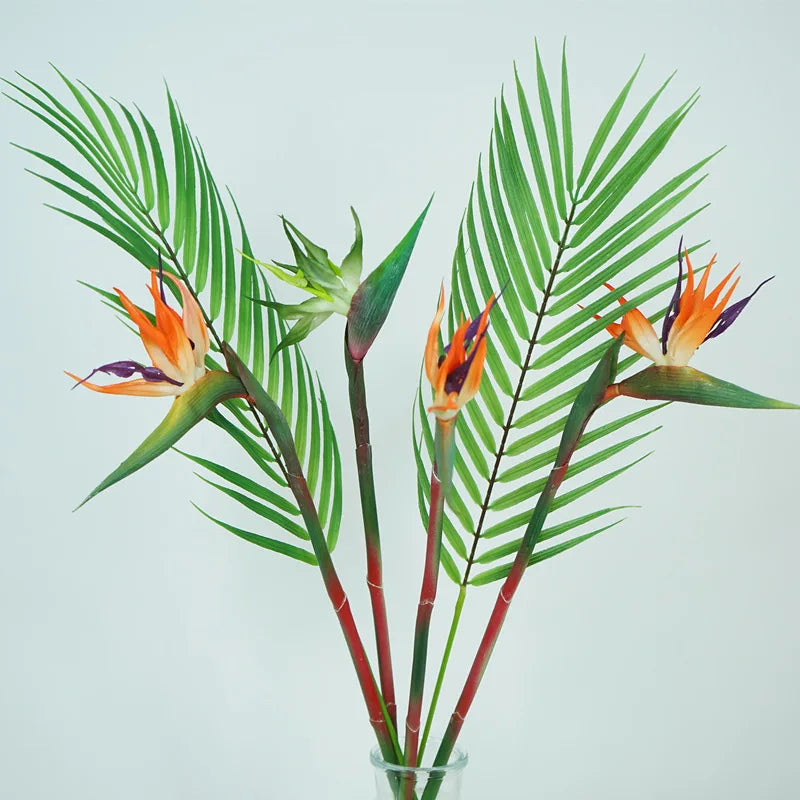 3Pcs Artificial Heaven Bird Flowers,Fake Bird of Paradise Strelitzia,Faux Silk Plants for Home Office Wedding Table  Decor