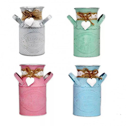 Flower Pot Vintage Home Decoration Gift Vase Plant Garden Plants Iron Bucket Pots Arrangement Craft Rural Style Shabby Wedding T