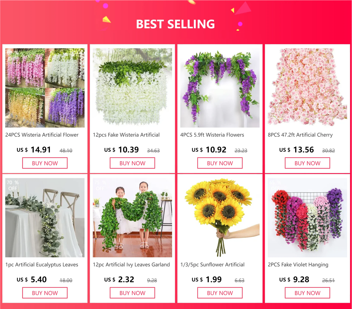 6pcs Artificial Ivy Leaves Plants Garland Plant Vines Fake Flowers Home Bedroom Party Garden Wedding Decoration Hanging Plants