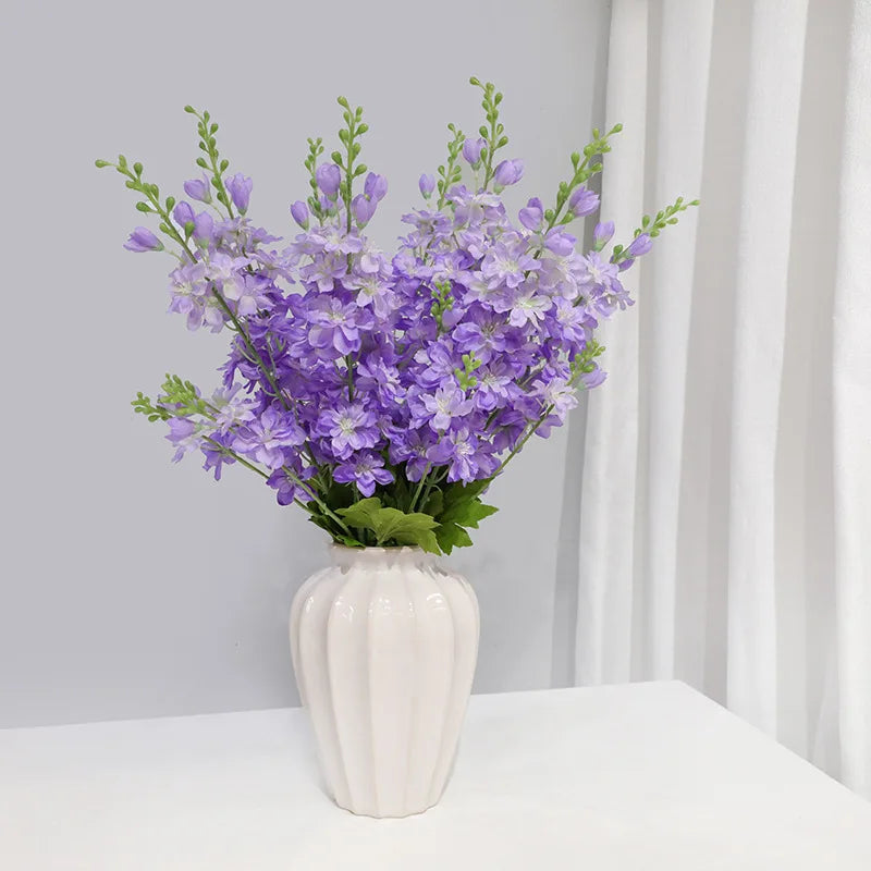 YeeNanee 6pcs Blue Delphinium Artificial Flowers Long Stem Larkspur for Wedding Centerpieces Floral Arrangements Home Vase Decor