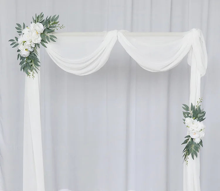 Yannew Artificial Wedding Arch Flowers Kit Boho Dusty Rose Blue Eucalyptus Garland Drapes for Wedding Decorations Welcome Sign