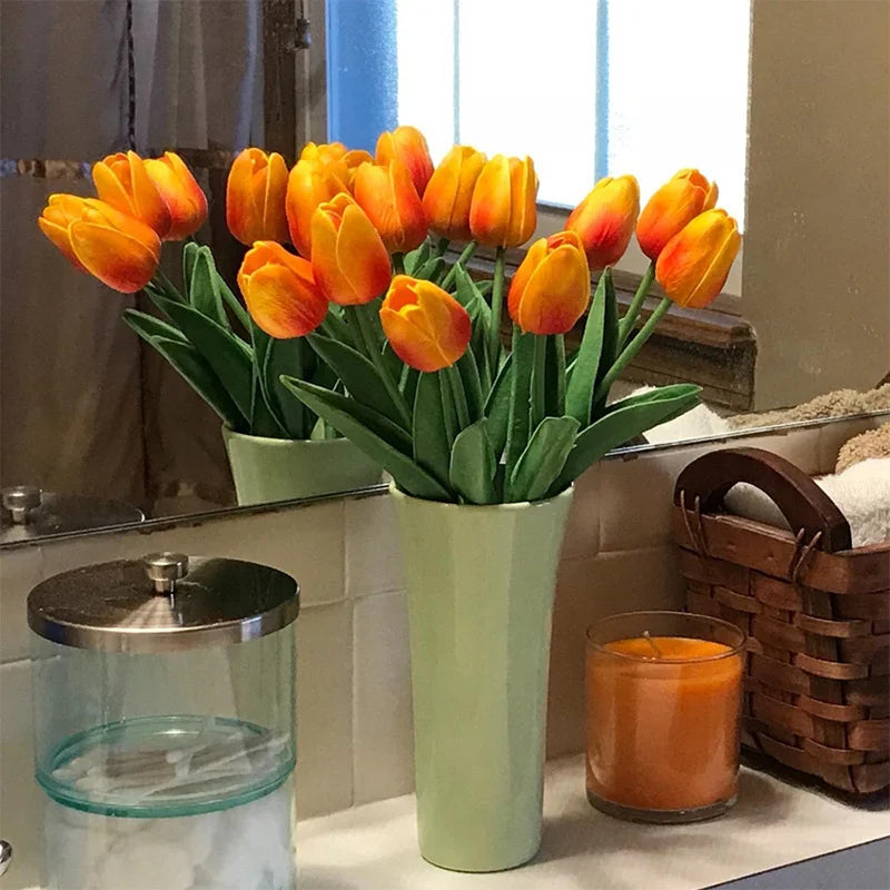 5PCS 35CM Artificial Tulip Flower Bouquet Home Garden Decoration Flowers for Wedding Ceremony Decor Mother's Day Gift Bouquet