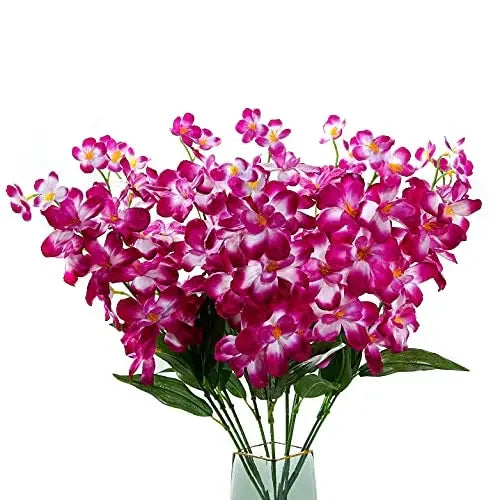 10pcs Artificial Orchids Flowers Blue Long Stems in Bulk for Wedding Home