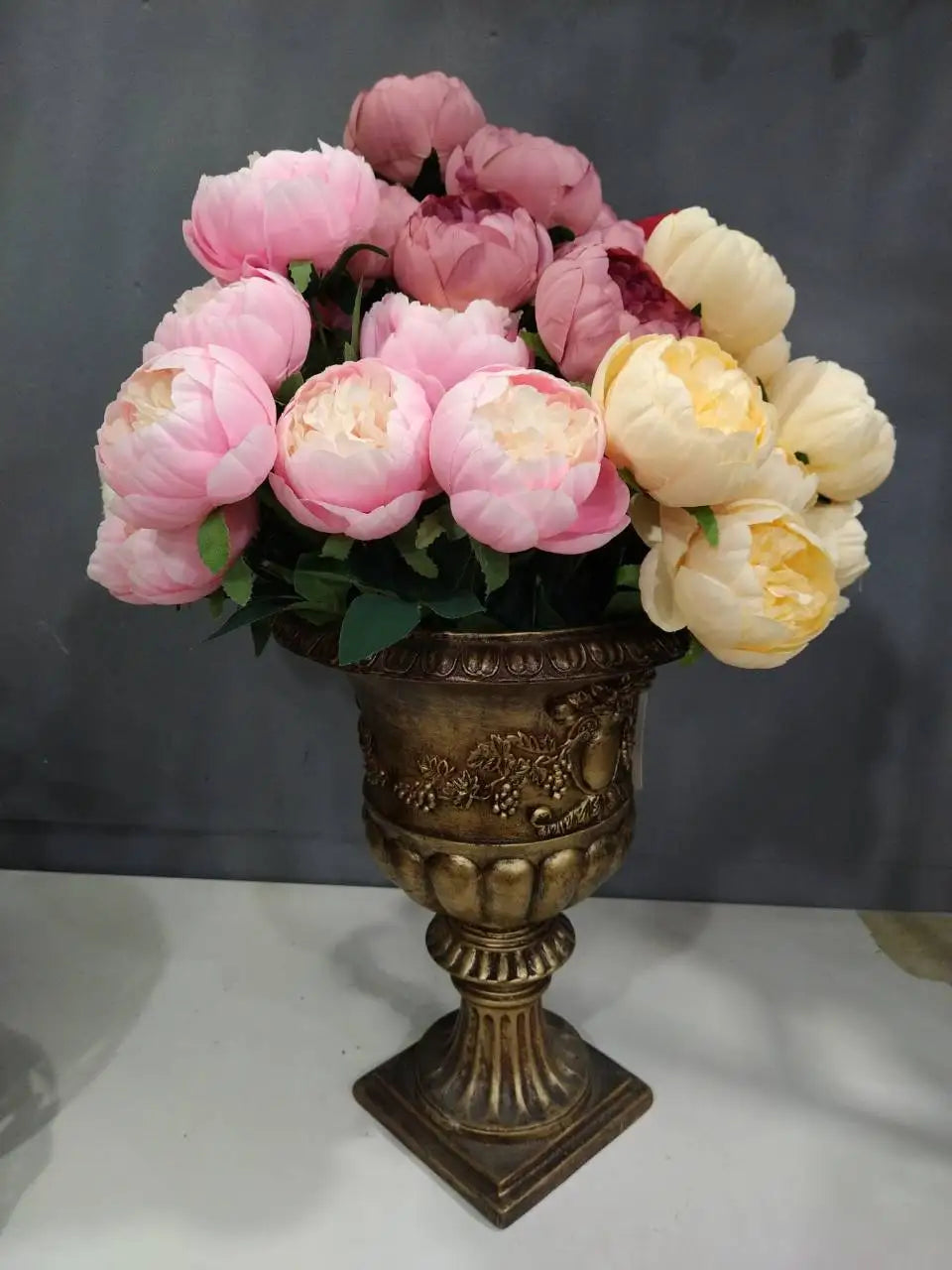 Simulation 10 Core-spun Peony Bouquets for Home Living Room Dining Table Wedding Decoration Fake Artificial Flowers High Quality