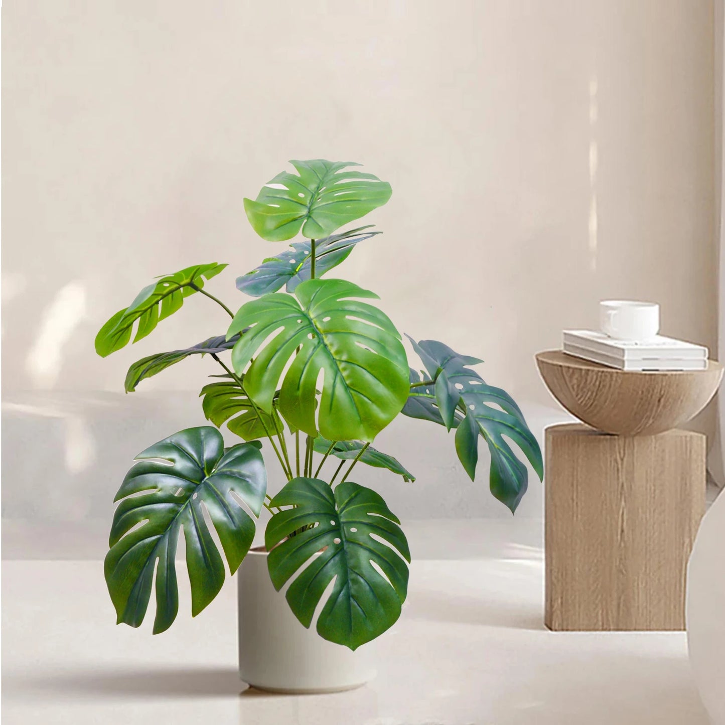 100 cm/39.4 inches Artificial Monstera deliciosa Pothos Alocasia Leaf Fake Plant Ornamental Festive Home Office Decoration