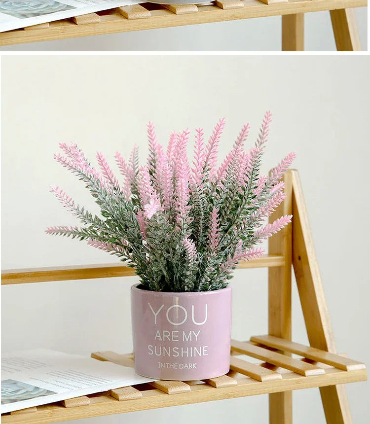 A Bunch of Provence Lavender Plastic Artificial Flowers False Plants Wedding Home Outdoor Garden Decoration Table Decoration