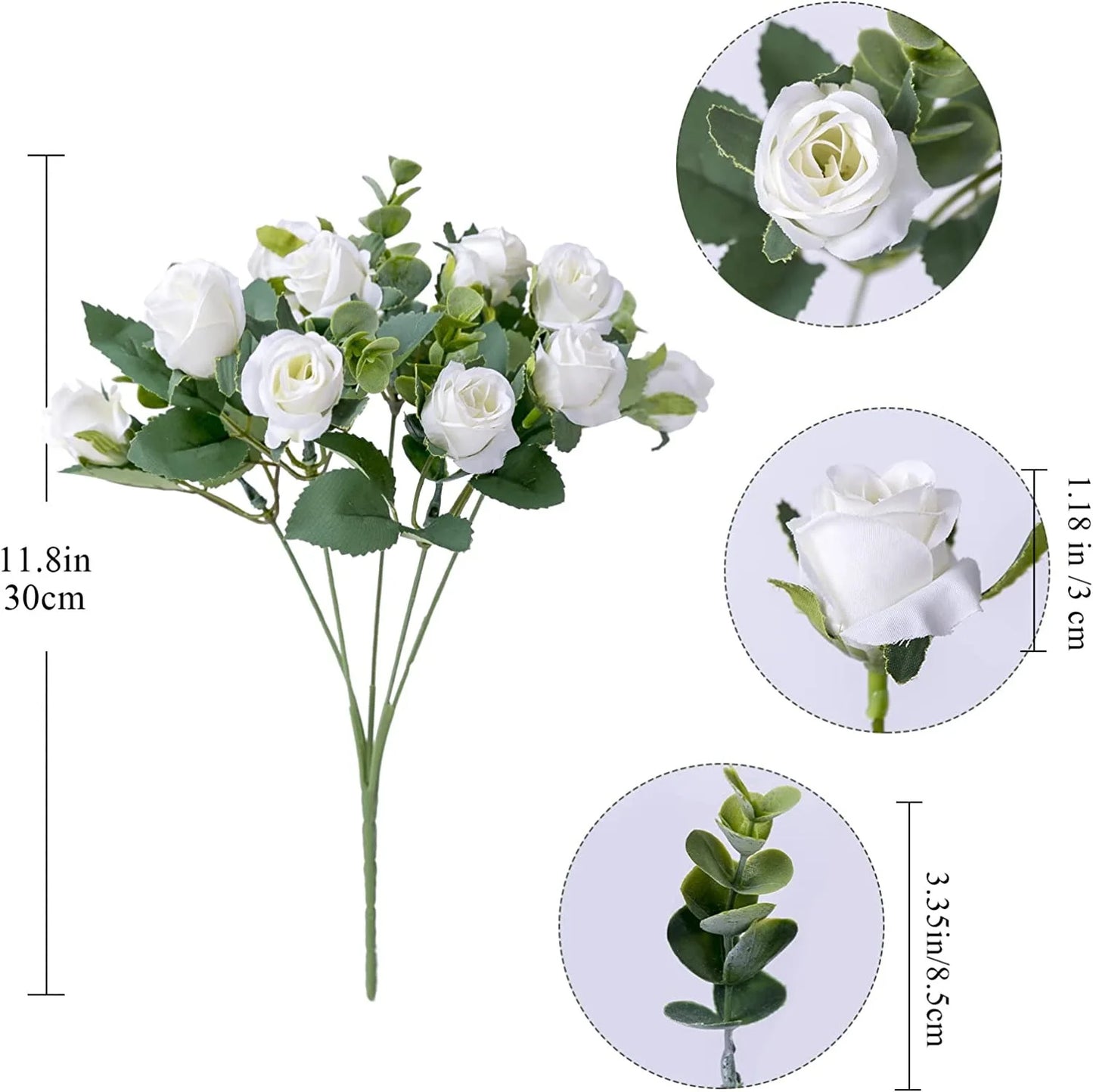 1pcs Artificial Flowers Bouquet Rose Eucalyptus Leaves Wedding Decoration Peony Fake Flower for Party Home Decor Outdoor