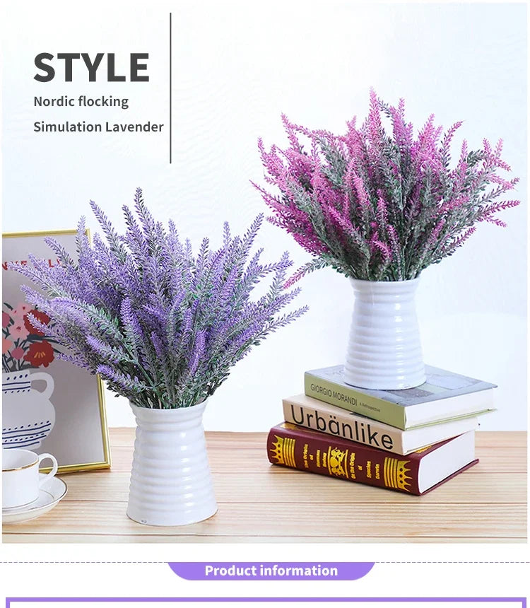A Bunch of Provence Lavender Plastic Artificial Flowers False Plants Wedding Home Outdoor Garden Decoration Table Decoration