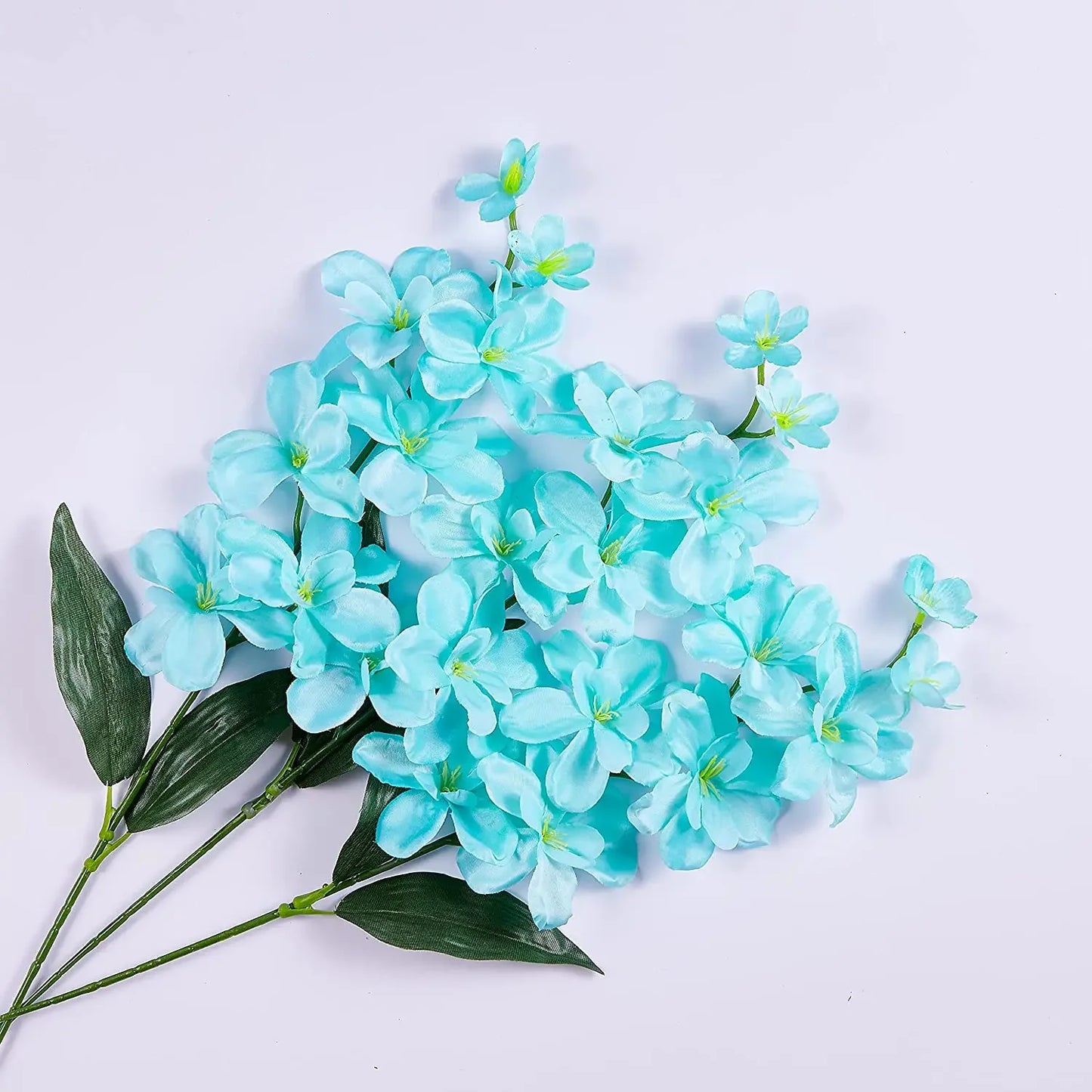 10pcs Artificial Orchids Flowers Blue Long Stems in Bulk for Wedding Home