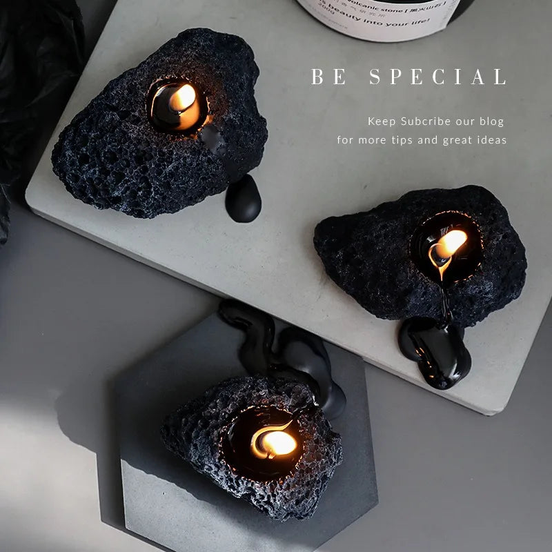 3D Meteorite Scented Candles Black Geometry Moon Candle Creative Gift Birthday Nordic for Home Decor Bedroom Scented Souvenir