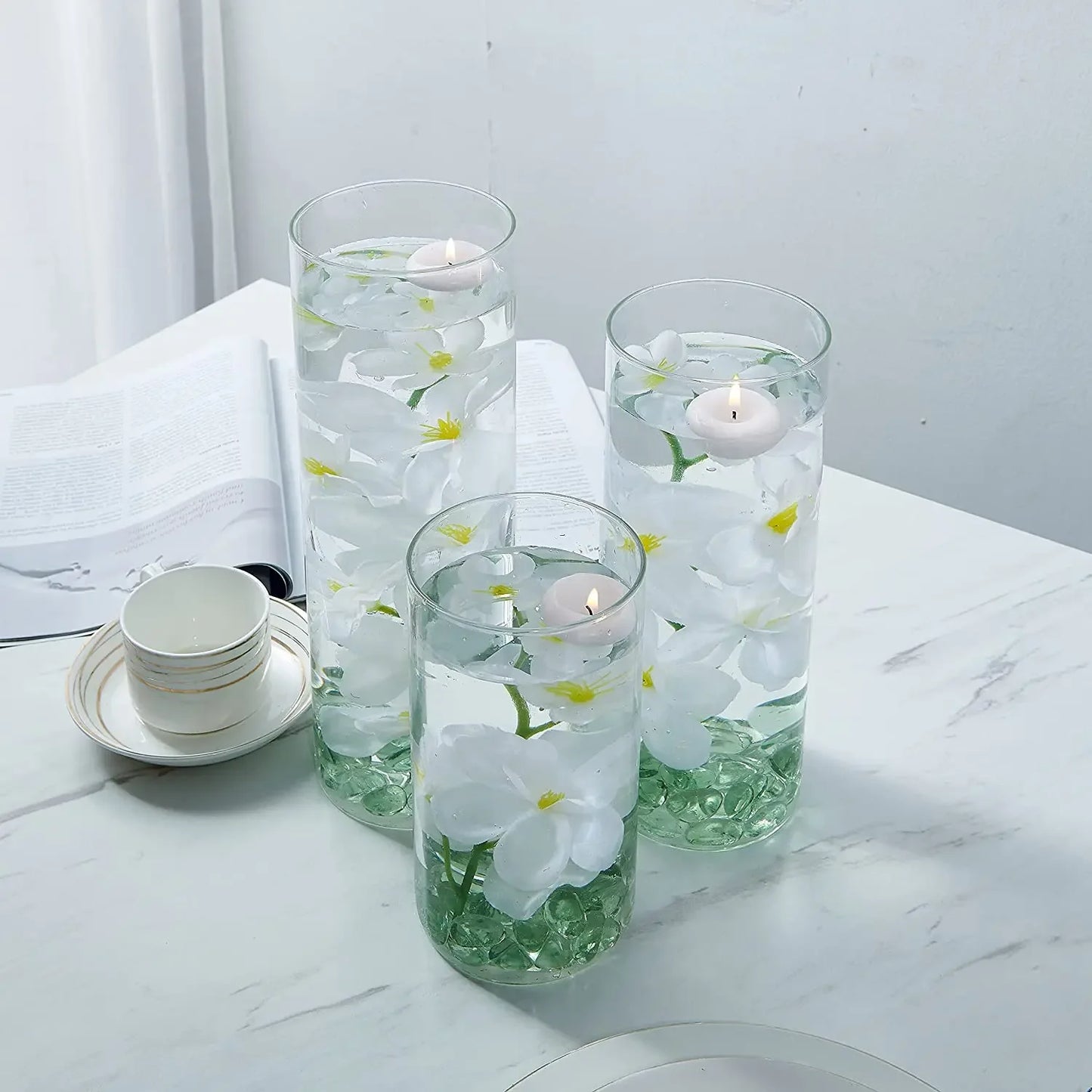 10pcs Artificial Orchids Flowers Blue Long Stems in Bulk for Wedding Home