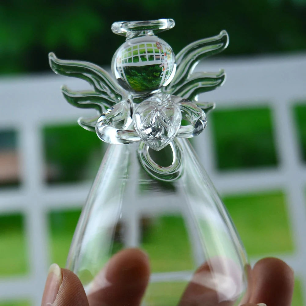 Small Vases For Flowers Outdoor & Indoor Clear Ornaments In Angel Patterns Hydroponic Angel Glass Vases For Weddings