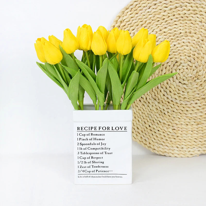 35 cm Tulip Flower Artificial Tulip Bouquet 10/5Pcs PE foam Fake Flower for wedding Ceremony Decor Home Garden Bouquet Decor