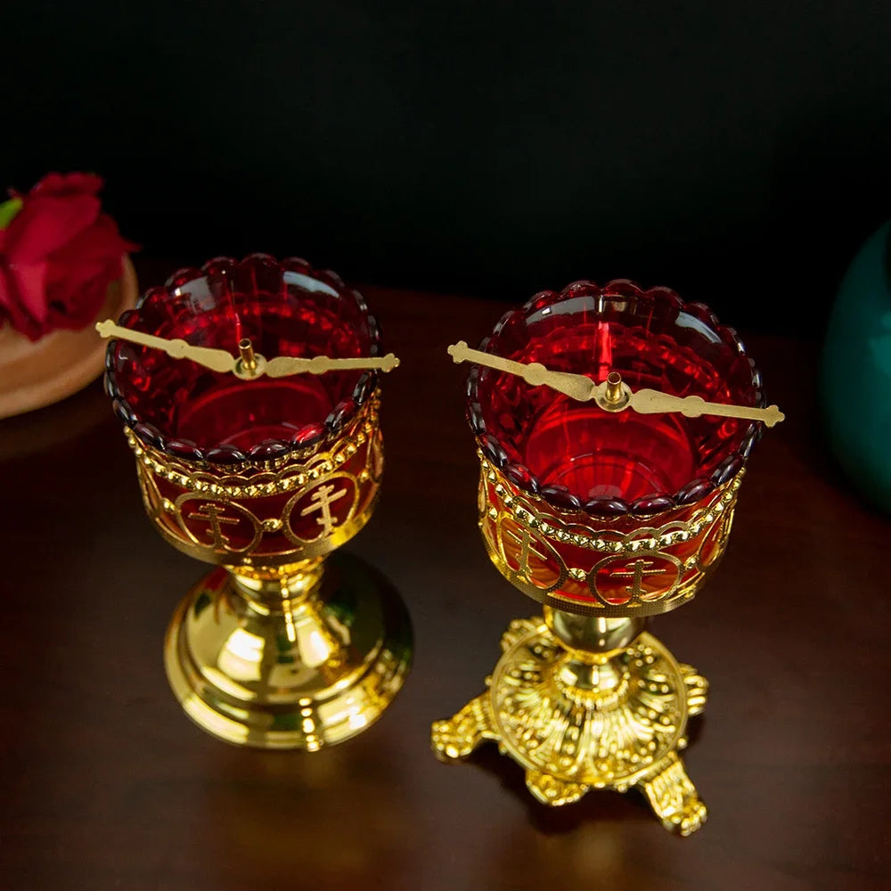 Religious Ritual Supplies Orthodox Church Candlestick for Candle and Oil Burning