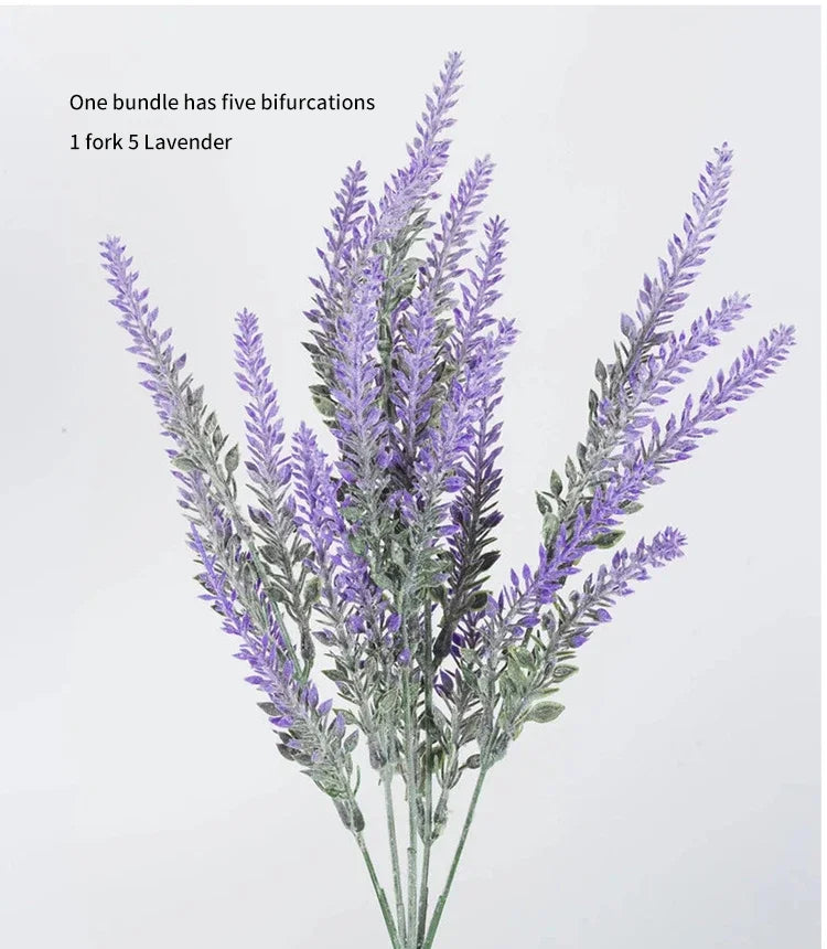 A Bunch of Provence Lavender Plastic Artificial Flowers False Plants Wedding Home Outdoor Garden Decoration Table Decoration