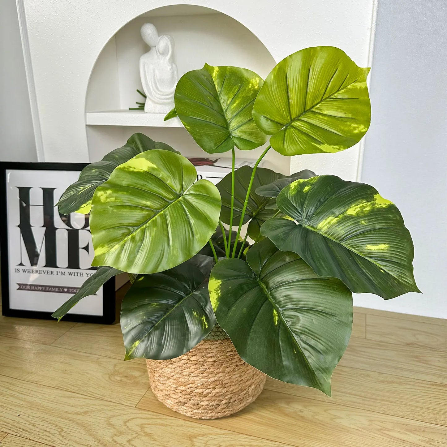 65/100cm Monstera Plant Plastic Leaf faux plant branch realistic leaves Ornamental indoor Artificial Plant for Home Office Decor