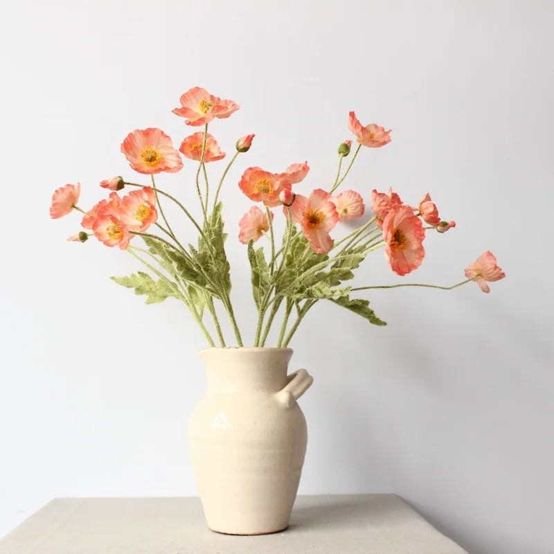4 Head Artificial Flowers Bouquet Poppy Fake Flowers For Home Decor Garden Party Wedding Decoration Diy Accessories