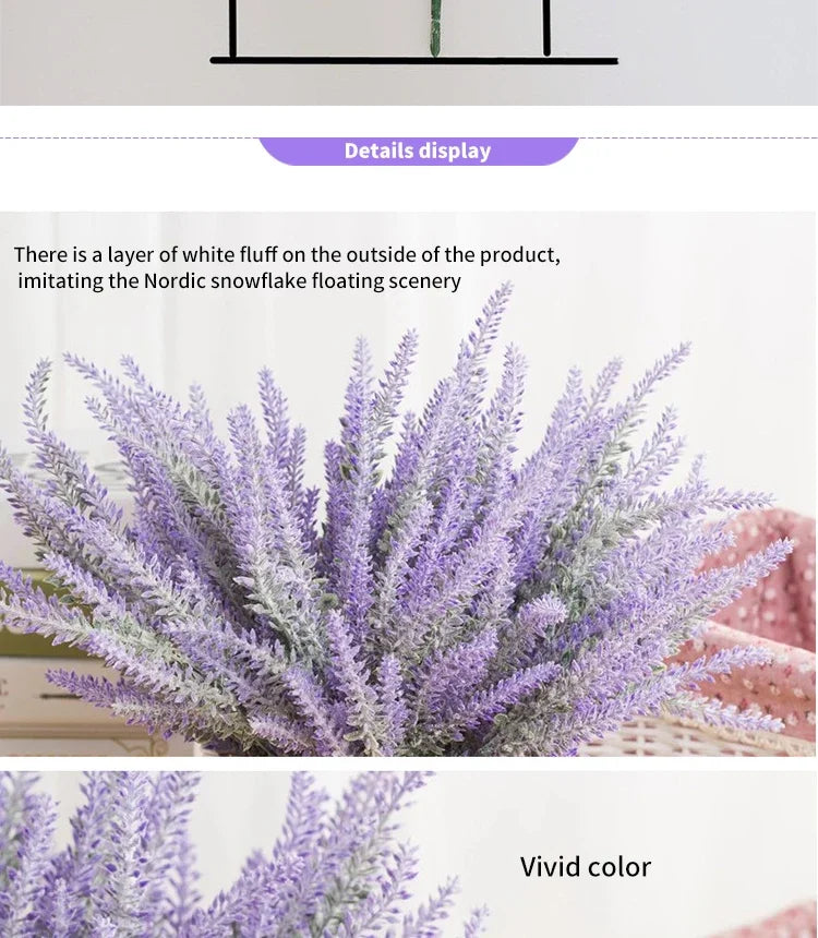 A Bunch of Provence Lavender Plastic Artificial Flowers False Plants Wedding Home Outdoor Garden Decoration Table Decoration