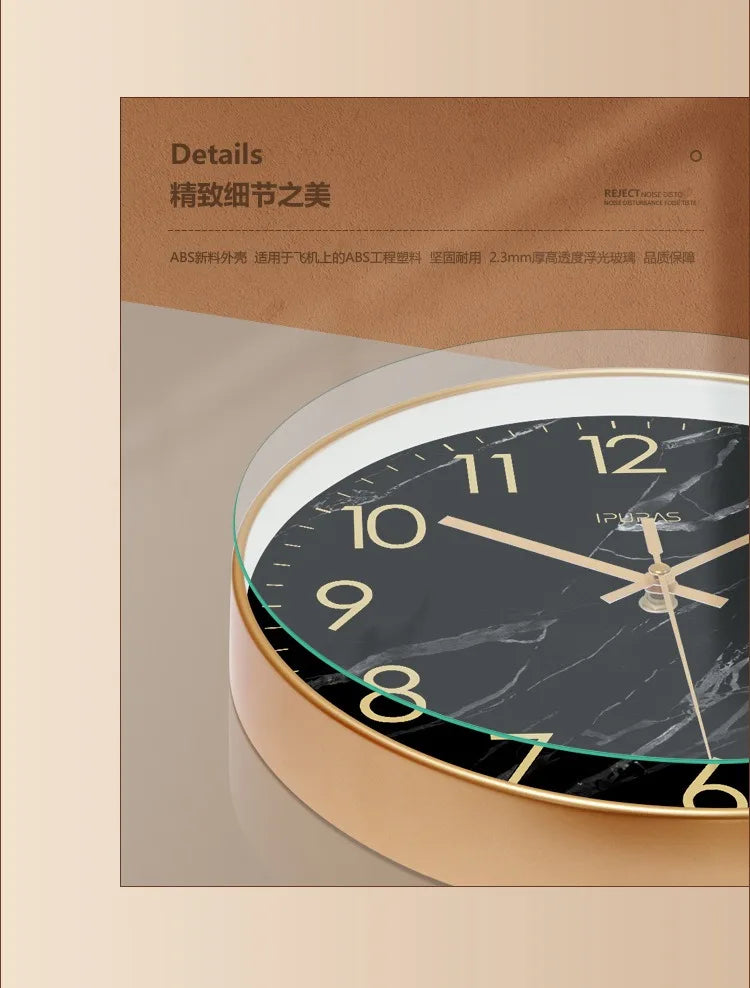 10/12 inch Watch Marble Print Wall Clock Silent Non Ticking Battery Operated Clocks Office Living Room Home Decor Quartz Clocks