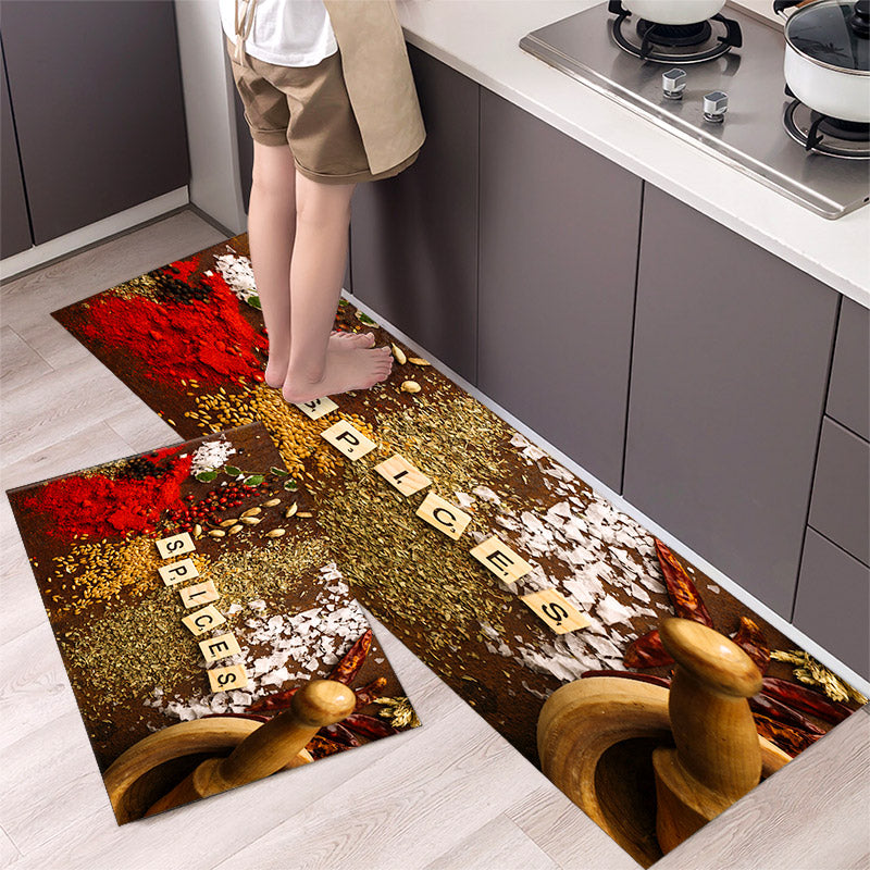 Non-slip Kitchen Mat Crystal Velvet Super Absorbent Floor Mats Kitchen Long Carpets Bathroom Entrance Door Mat Bedroom Long Rugs