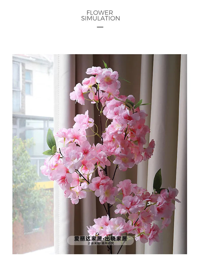 Simulated Flower Cherry Blossom Branch Wedding Living Room Floor Decoration Flower Soft Decoration Flower