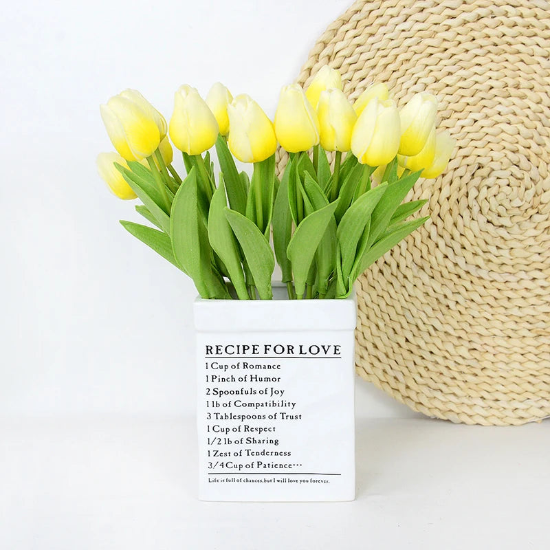 35 cm Tulip Flower Artificial Tulip Bouquet 10/5Pcs PE foam Fake Flower for wedding Ceremony Decor Home Garden Bouquet Decor