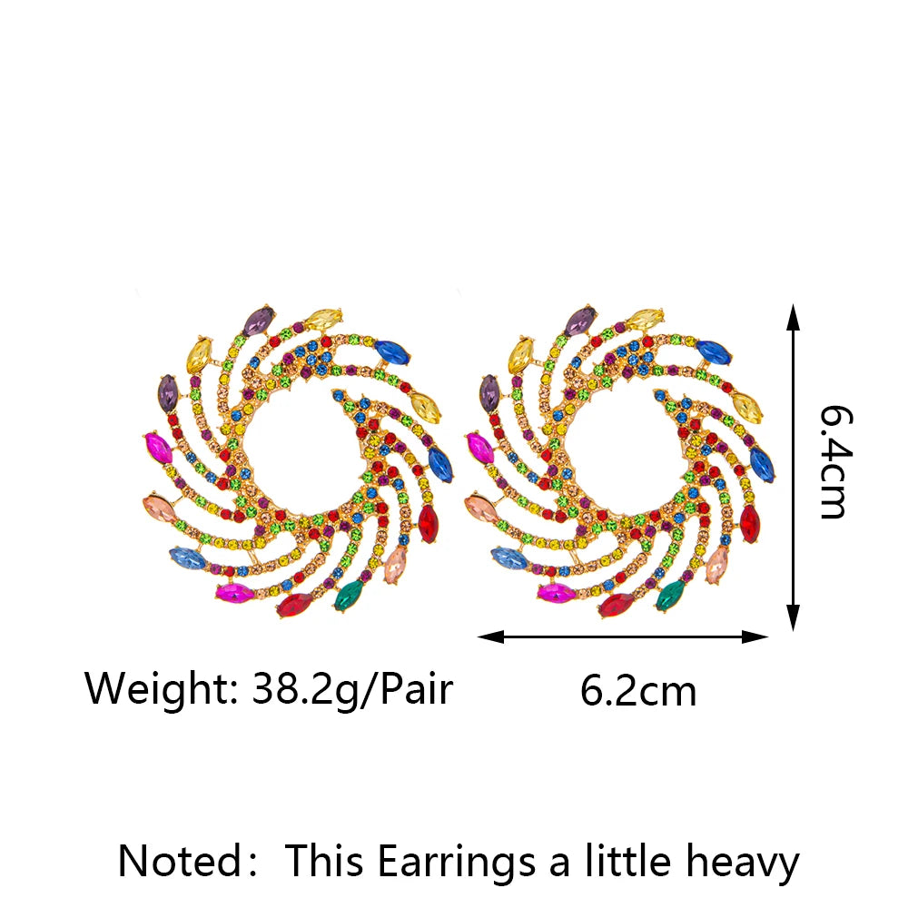 European American Trendy Exaggerated Piercing Stud Earrings For Women Girl Sun Shape Unique Design Exquisite Jewelry Accessories