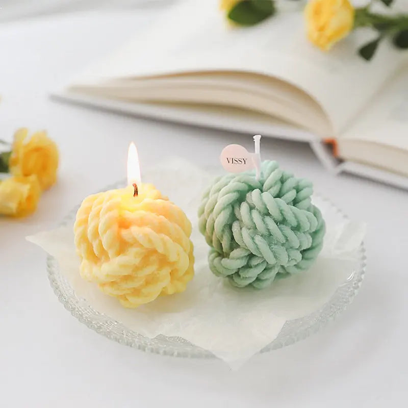 Handmade Cute Thread Ball Candle Scented Candle Aromatherapy Soy Wax Candle Birthday Candles Party Home Decoration Photo Props
