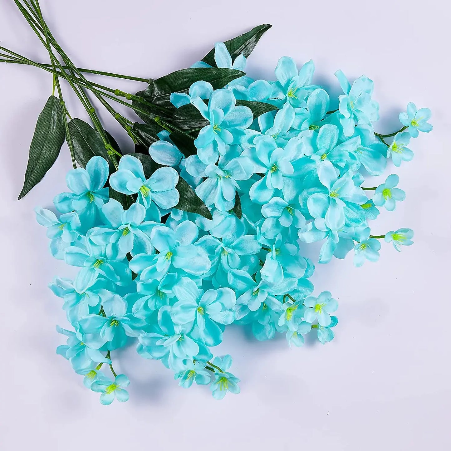10pcs Artificial Orchids Flowers Blue Long Stems in Bulk for Wedding Home