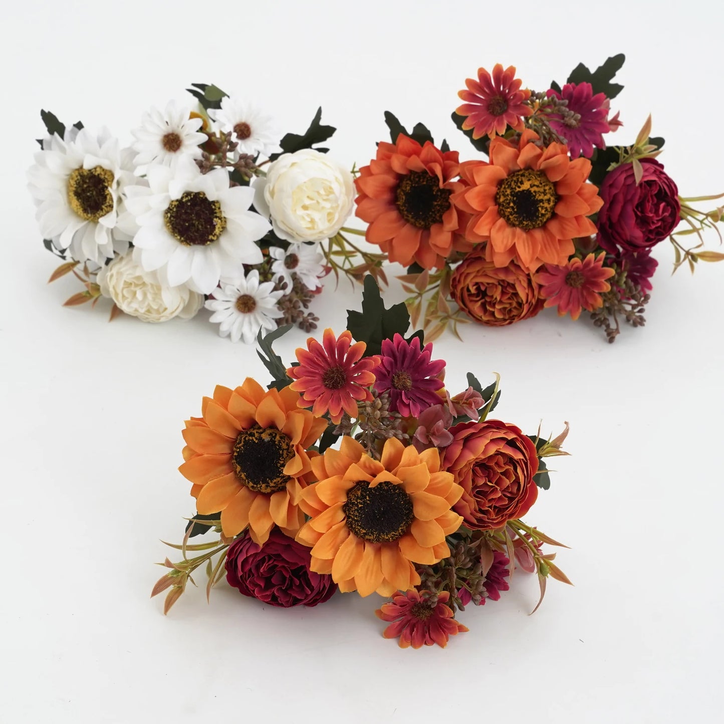 1/4pcs Sunflowers peony Artificial Flowers  Fall Summer Decor, Fake Fall Flowers Silk Faux Sunflower Bouquet Arrangement for Vas