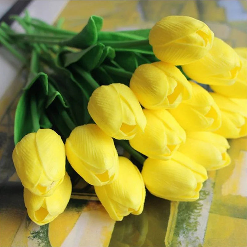 5PCS 35CM Artificial Tulip Flower Bouquet Home Garden Decoration Flowers for Wedding Ceremony Decor Mother's Day Gift Bouquet