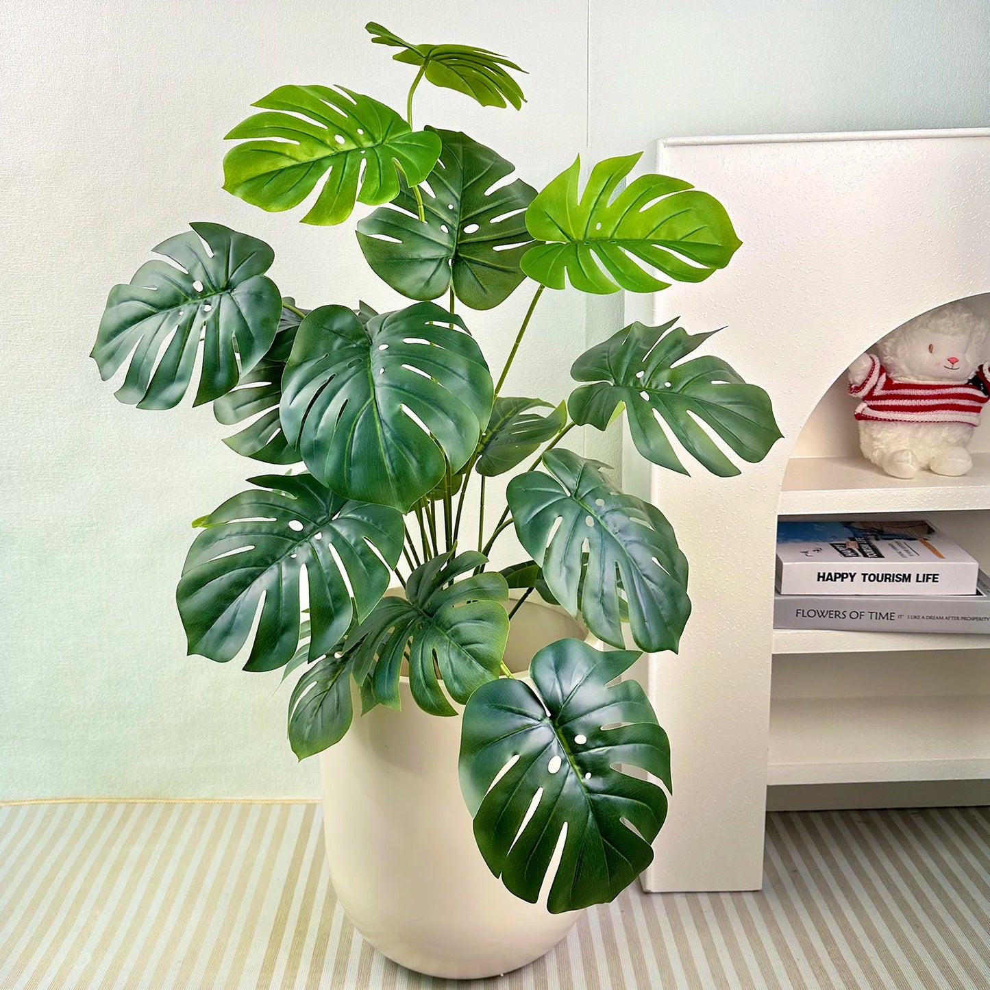 65/100cm Monstera Plant Plastic Leaf faux plant branch realistic leaves Ornamental indoor Artificial Plant for Home Office Decor