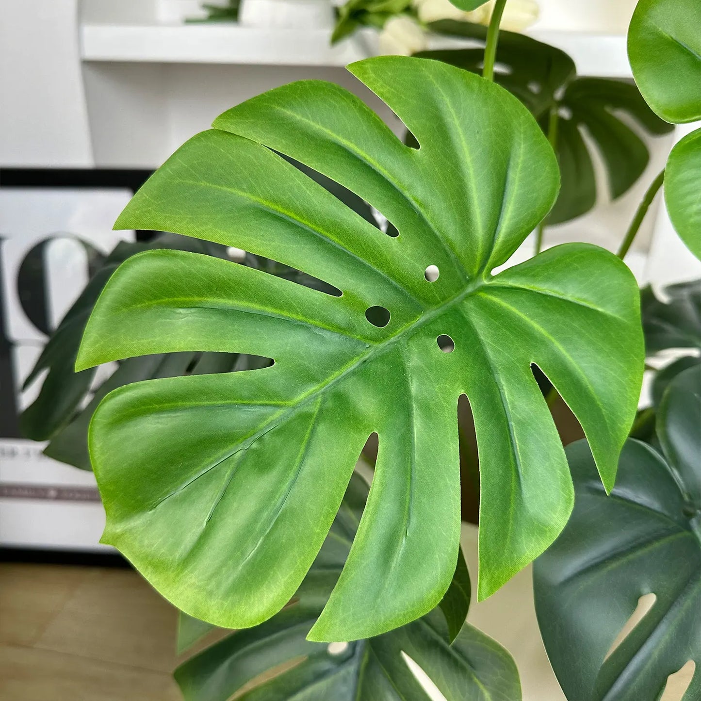 65/100cm Monstera Plant Plastic Leaf faux plant branch realistic leaves Ornamental indoor Artificial Plant for Home Office Decor