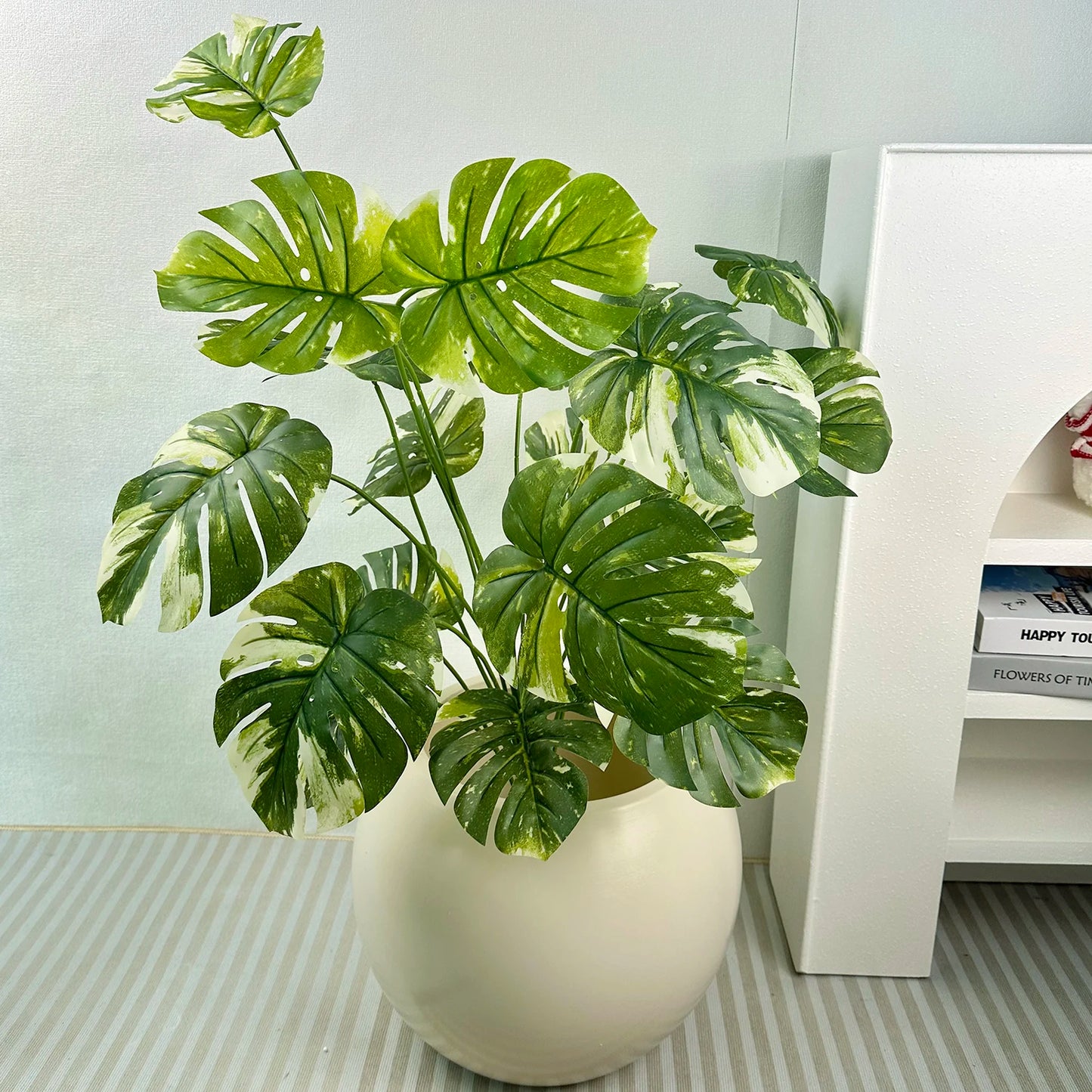65/100cm Monstera Plant Plastic Leaf faux plant branch realistic leaves Ornamental indoor Artificial Plant for Home Office Decor