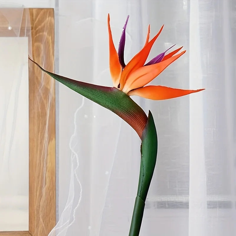 3Pcs Artificial Heaven Bird Flowers,Fake Bird of Paradise Strelitzia,Faux Silk Plants for Home Office Wedding Table  Decor