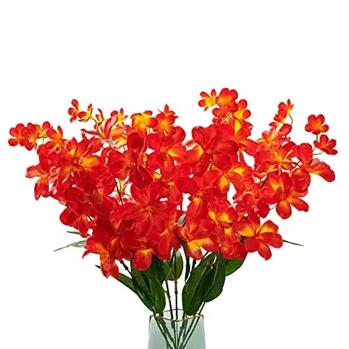 10pcs Artificial Orchids Flowers Blue Long Stems in Bulk for Wedding Home